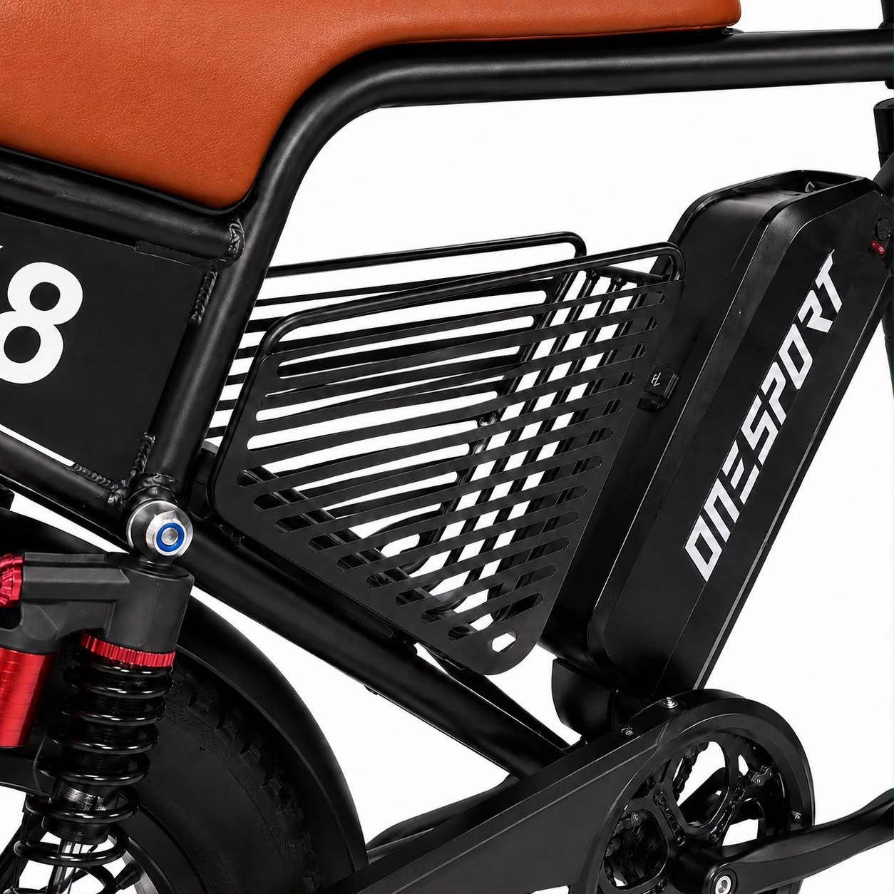 Bicicleta Elétrica OneSport X8 1000W Fat Bike Brown - Imagem 8