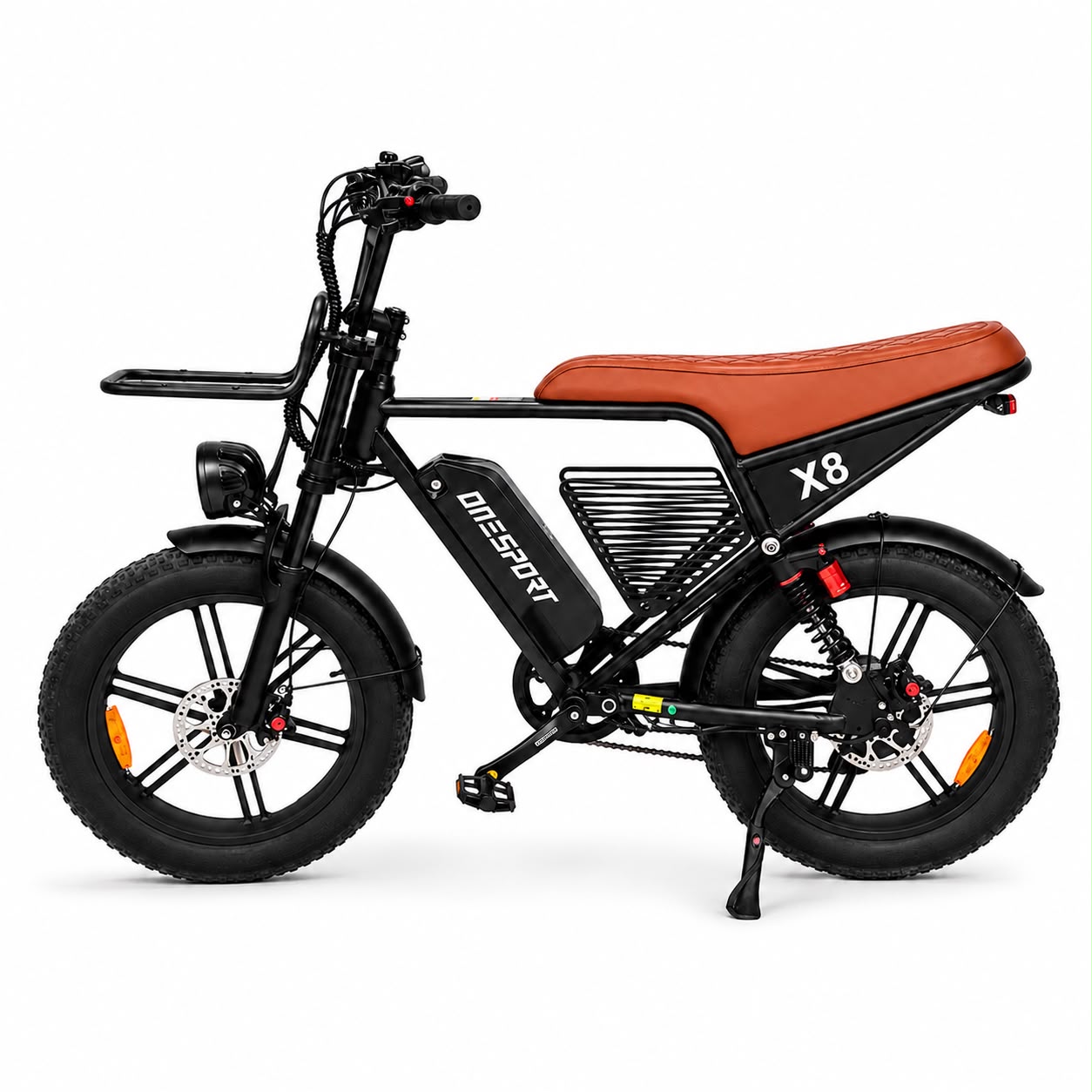 Bicicleta Elétrica OneSport X8 1000W Fat Bike Brown - Imagem 2
